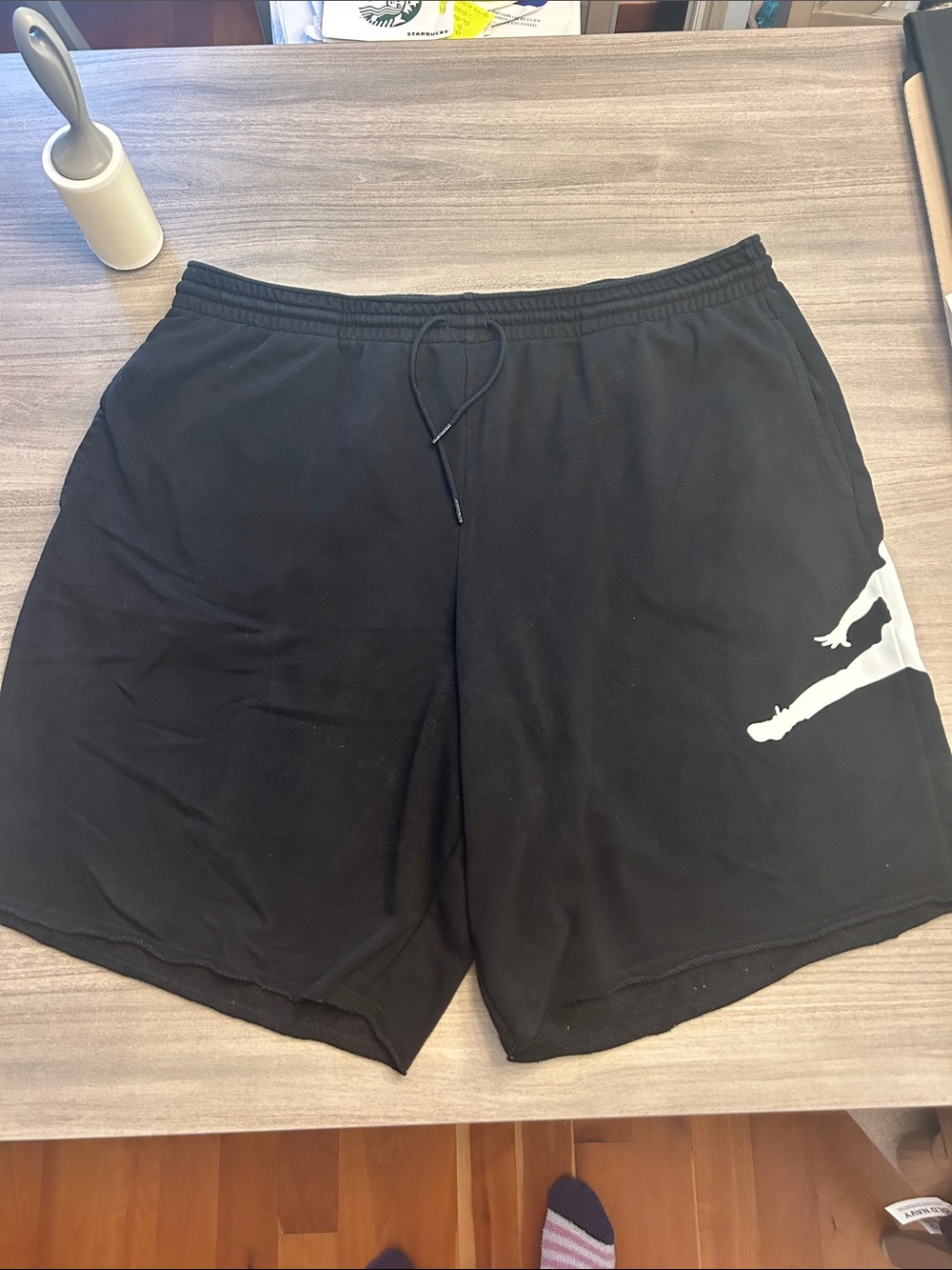 Nike Black Athletic Shorts with White Jumpman Accent